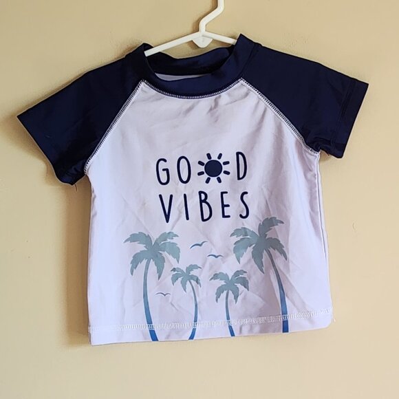 First Impressions "Good Vibes" Swim Rash Gard Short Sleeve Shirt Size 2T - Picture 1 of 4